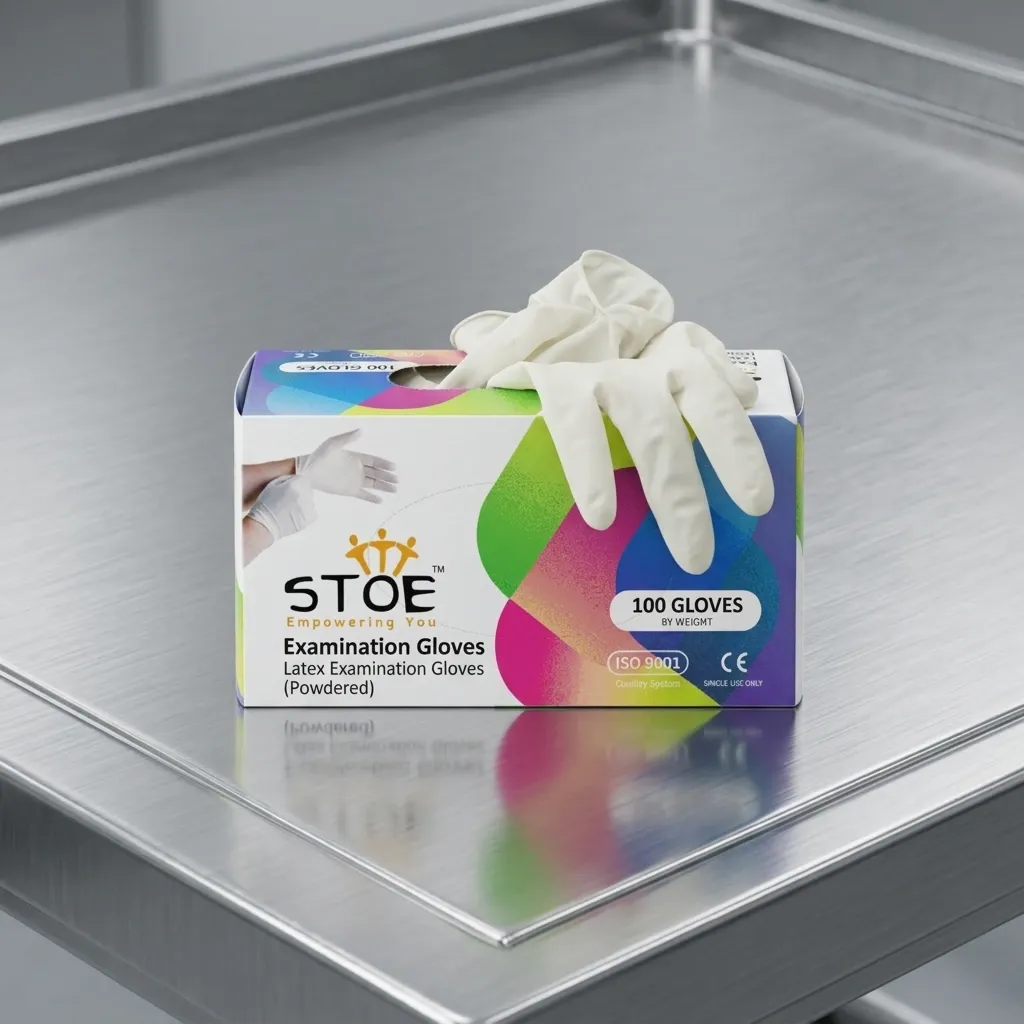 Latex Examination Gloves (Powdered) (100 Pcs) (M)